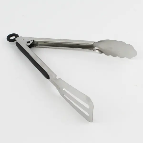 JoinKitch Locking Stainless Steel 18/8 Tongs with Black Handle Cooking Utensil
