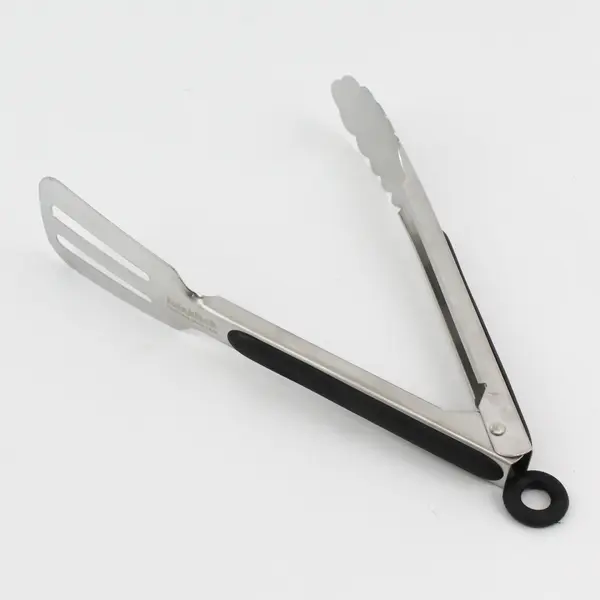 JoinKitch Locking Stainless Steel 18/8 Tongs with Black Handle Cooking Utensil