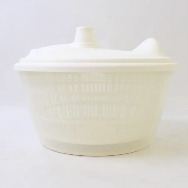 IKEA UPPFYLLD White/Clear Plastic Small Hand Spin Salad Spinner Kitchen Tool