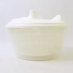 IKEA UPPFYLLD White/Clear Plastic Small Hand Spin Salad Spinner Kitchen Tool