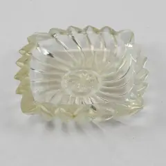 Vintage Crystal Square Ashtray Pressed Swirl Pinwheel Pattern Mid-Century