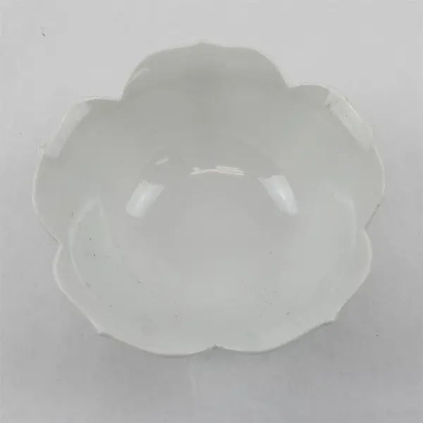 Lot of 2 Vintage Lotus Porcelain Rice Bowls Petal Ribbed 6.25"