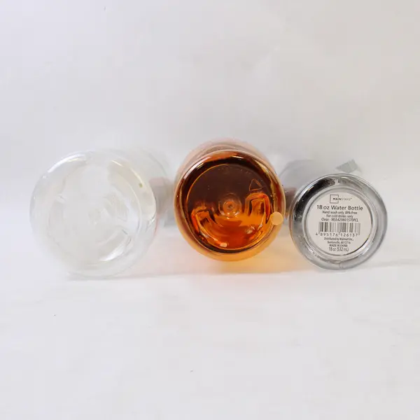 Lot Of 3 Assorted Clear Plastic Water Bottles (Mainstay, Prolon & Home Depot)