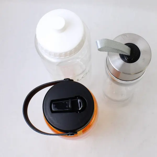 Lot Of 3 Assorted Clear Plastic Water Bottles (Mainstay, Prolon & Home Depot)