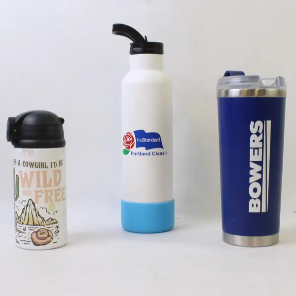 Lot Of 3 Assorted Stainless Steel Water Bottles (Fifty/Fifty, X & Unbranded)