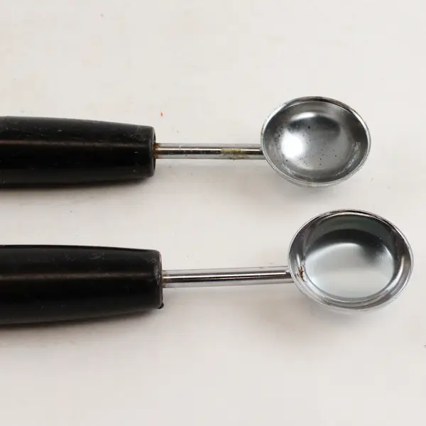 Lot Of 2 Ekco Double-Ended Melon Baller Stainless Steel Scoops 7.25" Long