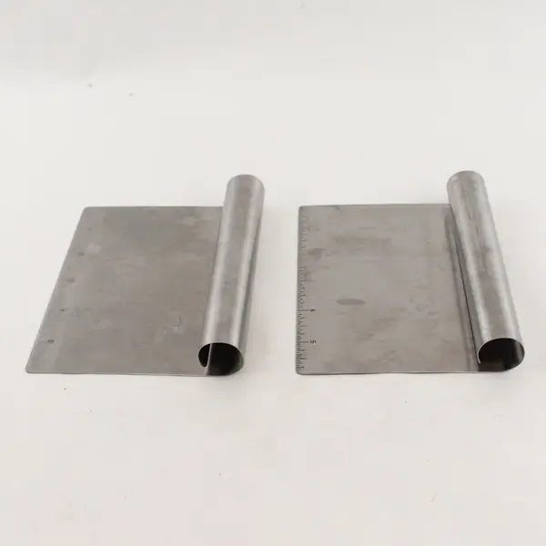 Lot Of 2 Unbranded Matching Stainless Steel Bench/Pastry Scraper/Dough Cutters
