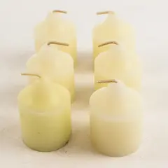Set Of 6 Party Lite Iced Snowberries Scent White 2" Tall Votive Candles VO6123