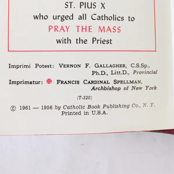 Vintage Saint Pius X Daily Missal Latin & English 1961 Hardcover Revised Ed Good