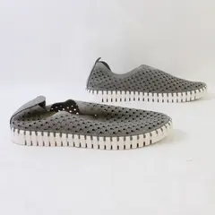 Ilse Jacobsen Tulip 139 Perforated Slip-On Sneaker Gray Women's Size 10.5/11