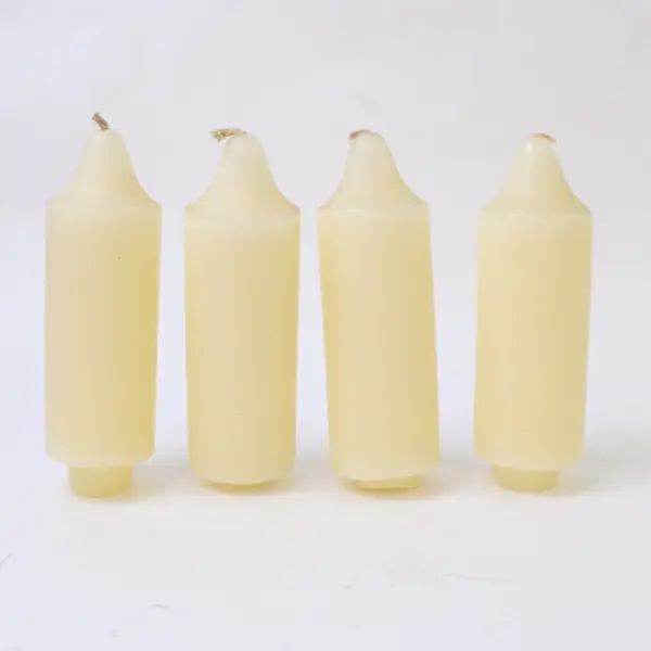 Lot of 4 Ivory Carriage Taper Candles 9.5in Slim Home Decor