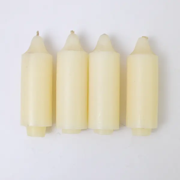 Lot of 4 Ivory Carriage Taper Candles 9.5in Slim Home Decor