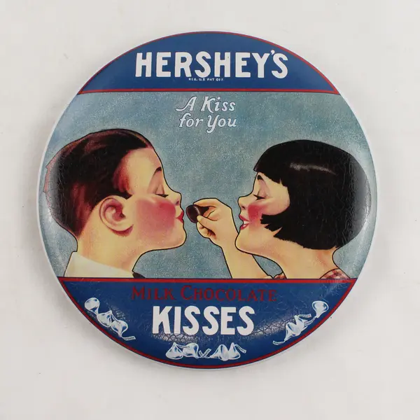 Vintage 1982 Hershey’s Kisses Tin A Kiss For You Candy Chocolate Advertising