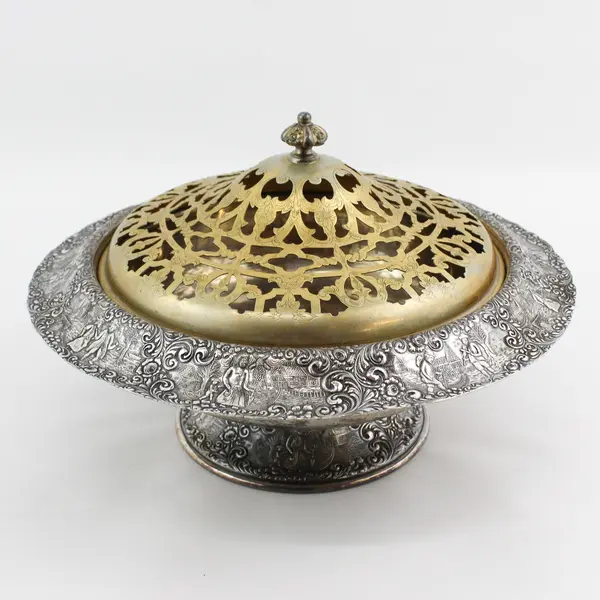 Vintage 11" Barbour S.P. Co. International Silver Incense Bowl 3802