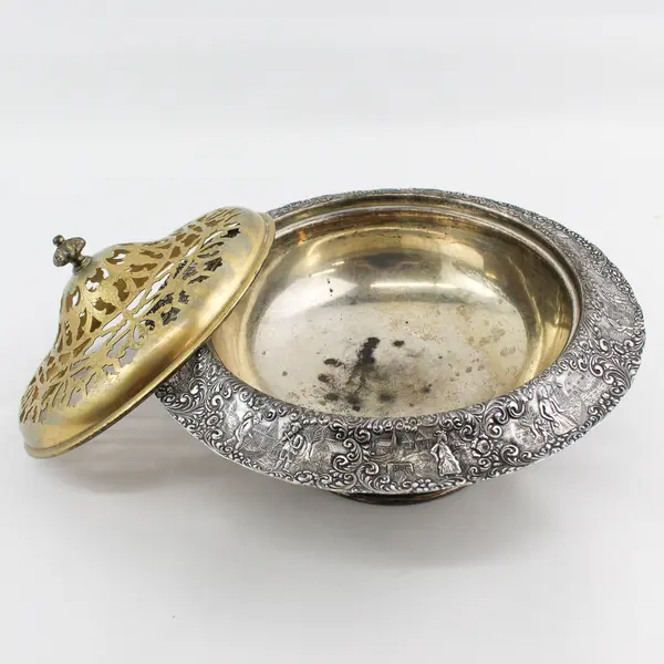 Vintage 11" Barbour S.P. Co. International Silver Incense Bowl 3802