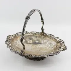 Victorian R&H Repousse Electroplated Silver Footed Bridal Basket