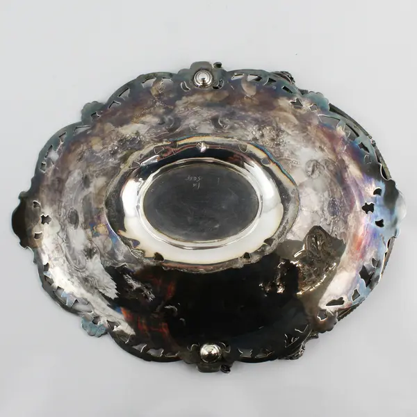 Victorian R&H Repousse Electroplated Silver Footed Bridal Basket