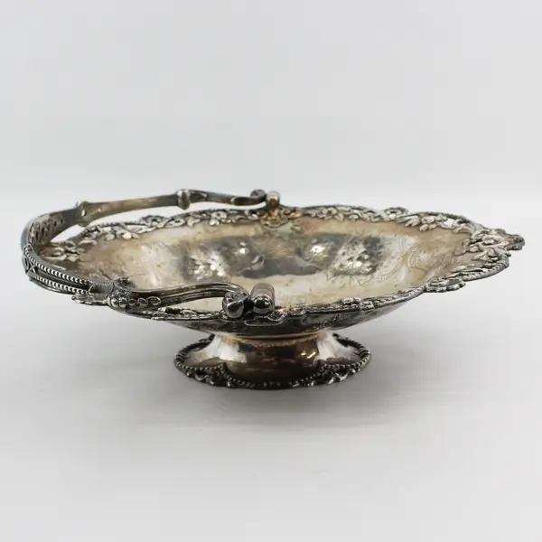 Victorian R&H Repousse Electroplated Silver Footed Bridal Basket