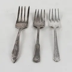 Lot Of 3 Stratford Silverplate Special Assorted Patterns Flatware Baby Forks