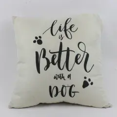 Ogiselestyle Life Is Better With A Dog Throw Pillow 17x17