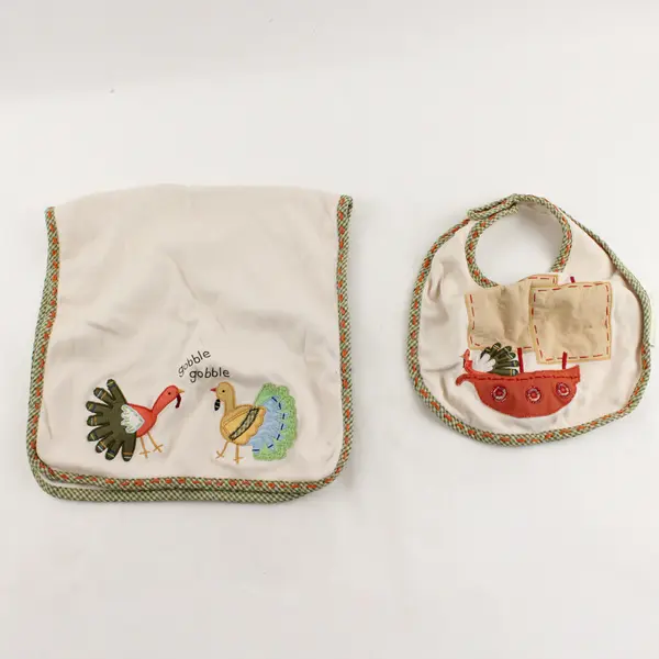 Pottery Barn Kids Thanksgiving Bib & Burp Cloth Set 