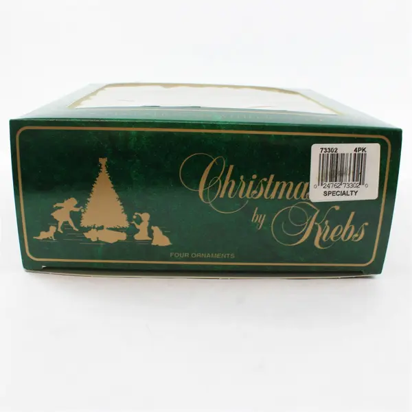 Christmas by Krebs Set of 4 Nativity Scene Frosted Glass Ornaments