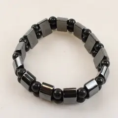 Charcoal Grey & Black Stretch Elastic Bracelet Minimalist Stackable