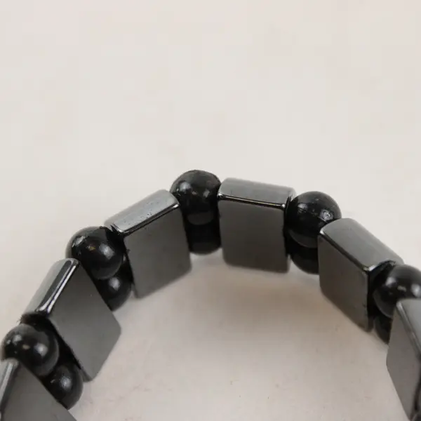 Charcoal Grey & Black Stretch Elastic Bracelet Minimalist Stackable