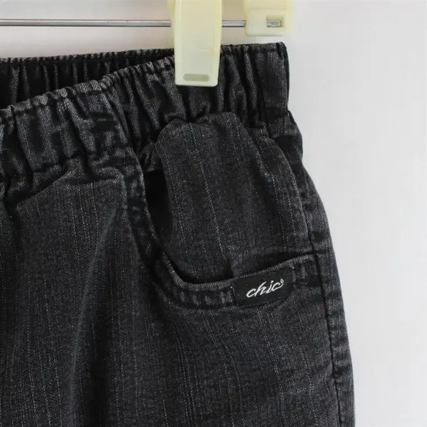 Chic Charcoal Gray Tapered Leg Pull-On Pants Women's 14 Petite