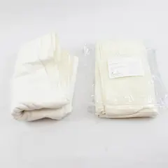 Lot Of 2 Pottery Barn White 3-In-1 Pole Top Seaton Textured Curtains 50" x 96"