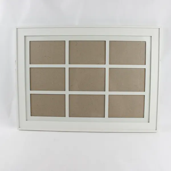 White Window Pane 9-Opening Photo Frame Wall or Tabletop