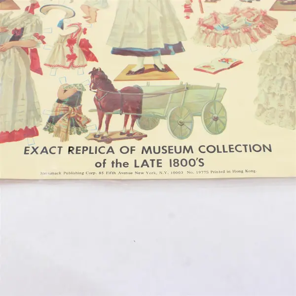 Vtg Merrimack Publishing Antique Paper Cutout Dolls & Clothes - Museum Replica