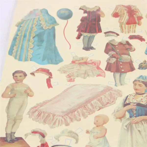 Vtg Merrimack Publishing Antique Paper Cutout Dolls & Clothes - Museum Replica