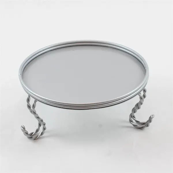 Enesco Festivities Silver Tone Candle Stand Twisted Legs 992755