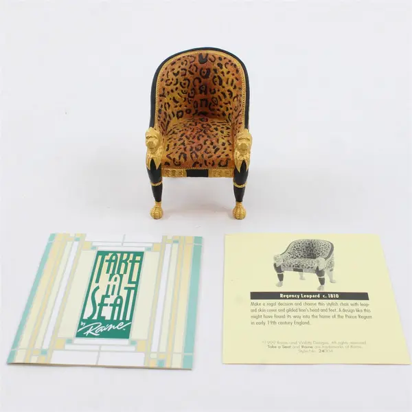 Raine Regency Leopard Take a Seat Miniature Chair 24004 NIB Dollhouse