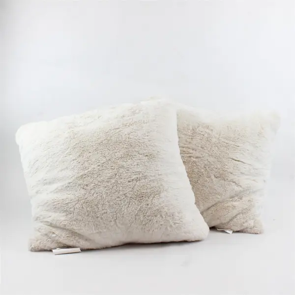 Lot Of 2 Better Homes & Garden Matching White/Pink Fluffy Throw Pillows 20"x20"