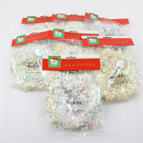 Lot of 7 Kurt S. Adler Santa's World Iridescent Holiday Trim 25 ft - New