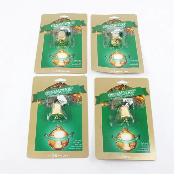 Lot of 4 Ornamotion Rotating Ornament Motors Gold Bell-Shaped Roman Inc