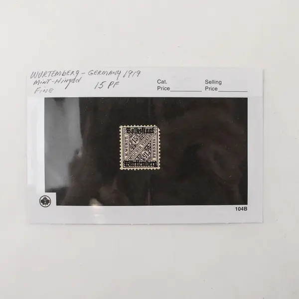 Lot Of 2 Württemberg Germany Stamps 1891 10pf Used 1919 15pf Mint Hinged