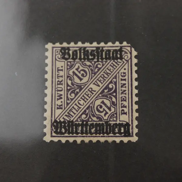 Lot Of 2 Württemberg Germany Stamps 1891 10pf Used 1919 15pf Mint Hinged