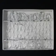 Box Of 12 Clear Glass Twisted Icicle Christmas Ornaments 6.5"