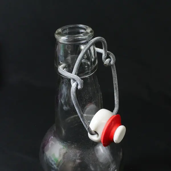 Lot of 6 E Z Cap Clear Glass Bottles With Swing Top Caps