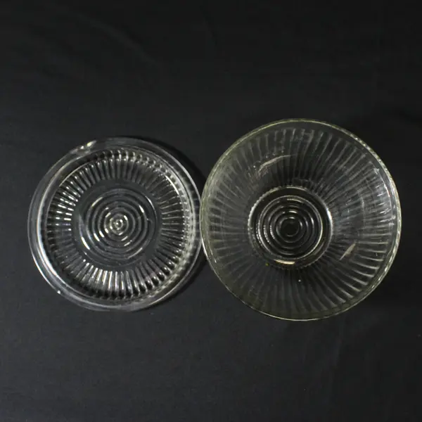 1950's Anchor Hocking Clear Round Glass Ribbed Refrigerator Bowl With  Lid