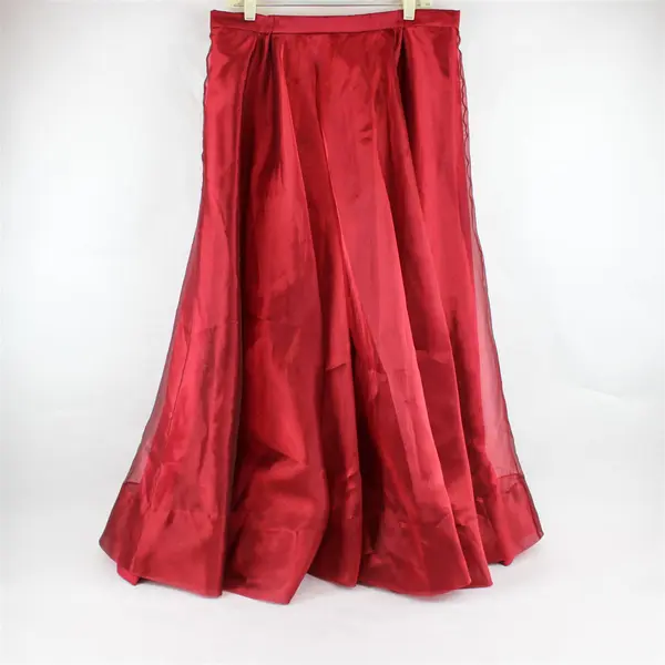 1990s Michaelangelo Women's Size 20 Metallic Red Taffeta Ball Skirt