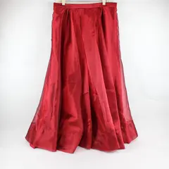 1990s Michaelangelo Women's Size 20 Metallic Red Taffeta Ball Skirt