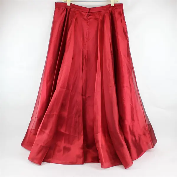 1990s Michaelangelo Women's Size 20 Metallic Red Taffeta Ball Skirt