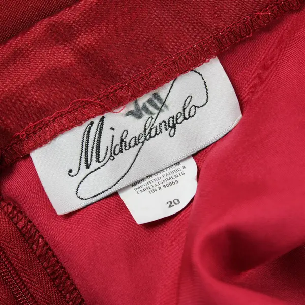 1990s Michaelangelo Women's Size 20 Metallic Red Taffeta Ball Skirt