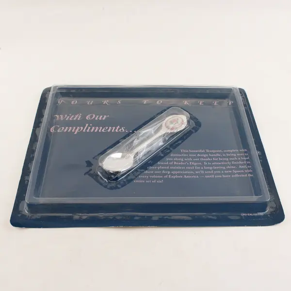 Reader's Digest 1996 Explore America Rose Handle Silver-Plated Teaspoon