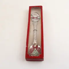 Jolly Santa Enamel Silverplate Spoon 6in Christmas Collectible New in Box