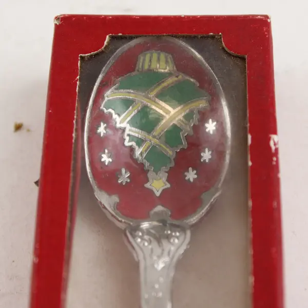 Jolly Santa Enamel Silverplate Spoon 6in Christmas Collectible New in Box